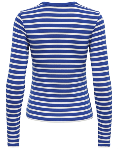 Only - ONLEvie L/S O-Neck Stripe Top - Surf The Web